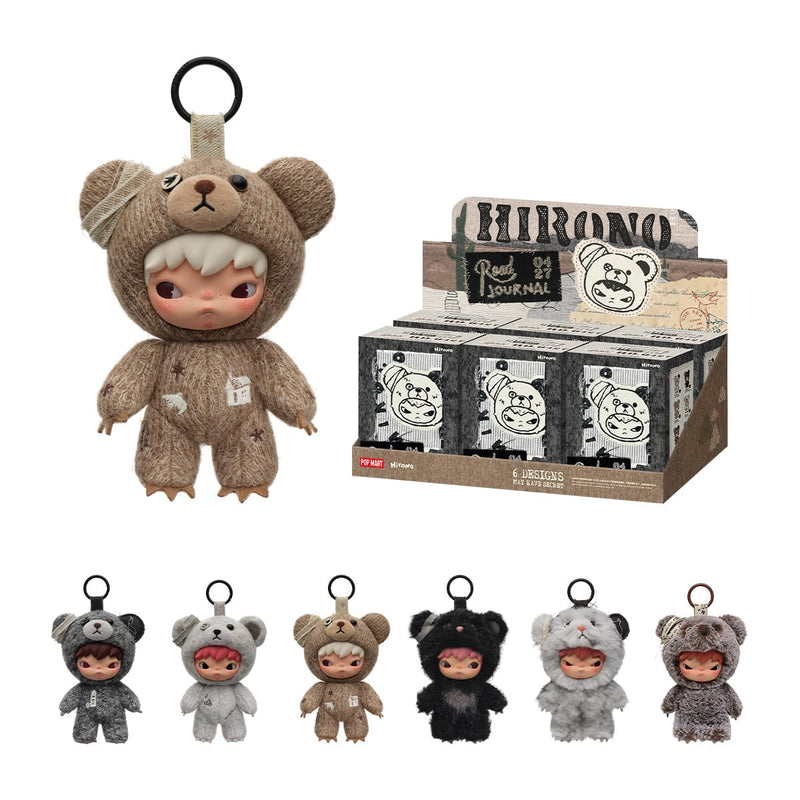 POP MART Hirono Road Journal Series-Plush Doll Pendant Blind Box Mystery Box Figures, Collectible Toys, Bag Charms, Holiday Birthday Gifts for Girls and Boys, Single Box