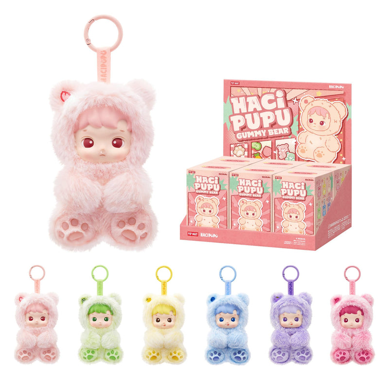 POP MART HACIPUPU Gummy Bear Series-Vinyl Plush Pendant Blind Box, Random Design, Collectible Toys Decorations, Holiday Birthday Gifts for Girls and Boys, Single Box
