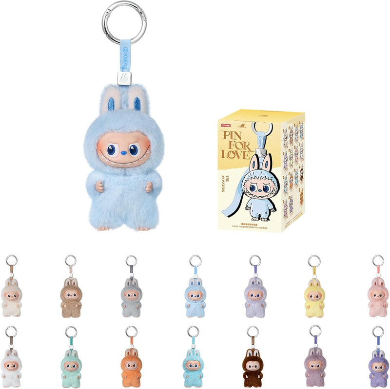 POP MART THE Monster Pin for Love Series (A–M) Mini Labubu Doll Blind Box Keychain – Vinyl Plush Pendant, Bag Charms, Collectible Holiday & Birthday Gift for Kids & Adults, Single Box