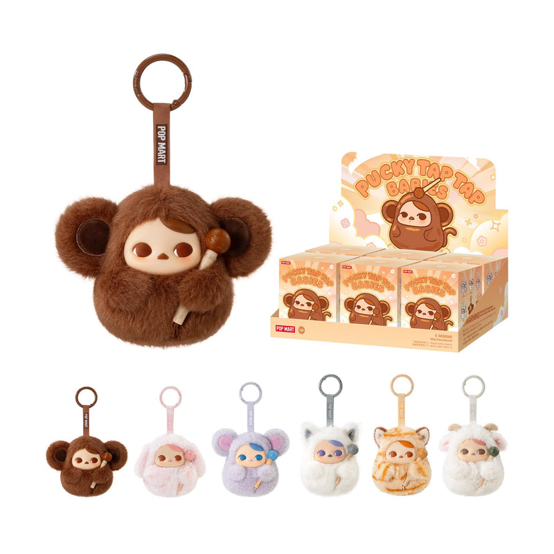 POP MART PUCKY Tap Tap Babies Series-Vinyl Plush Pendant Blind Box Figures, Collectible Toys Home Decorations, Holiday Birthday Gifts for Girls and Boys, Single Box