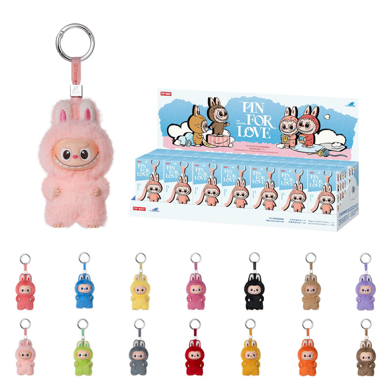 POP MART THE Monster Pin for Love Series (A–M) Mini Labubu Doll Blind Box Keychain – Vinyl Plush Pendant, Bag Charms, Collectible Holiday & Birthday Gift for Kids & Adults, Single Box