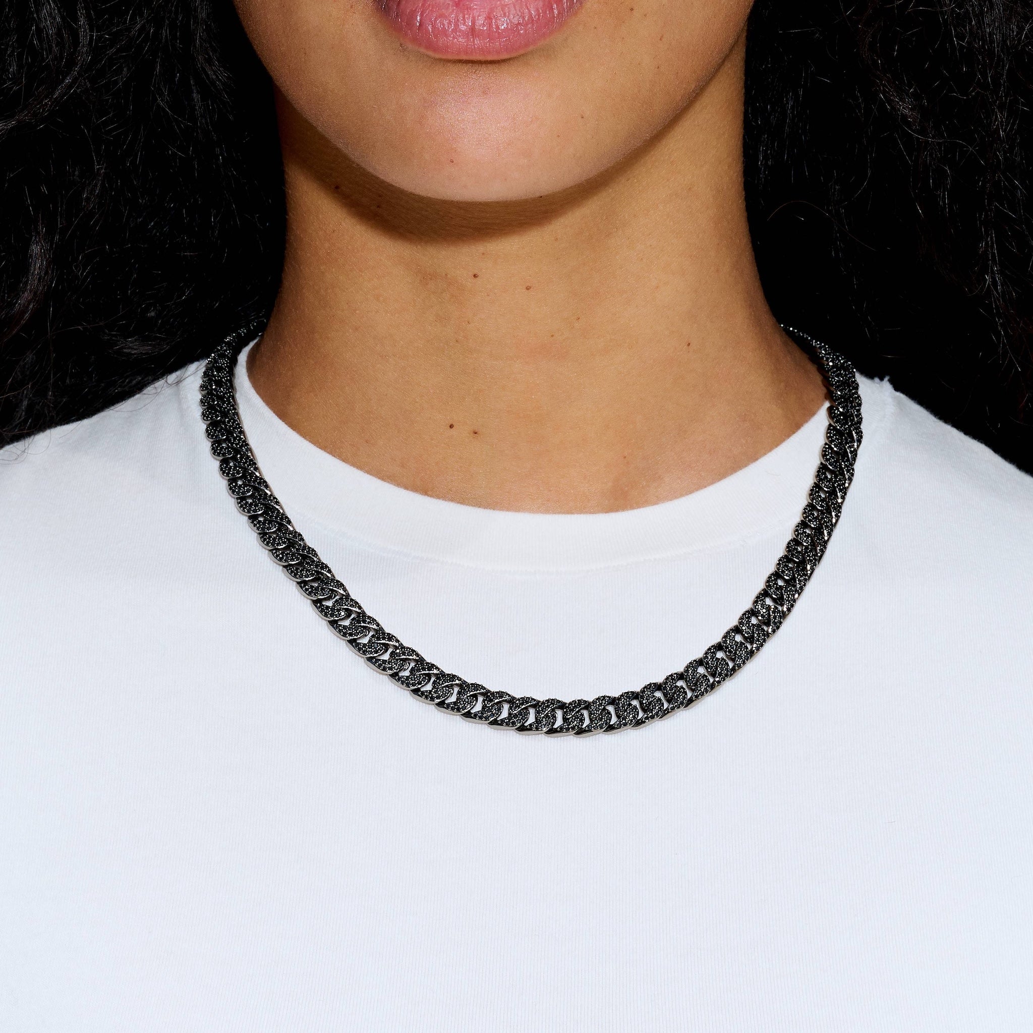 Black Diamond Cuban Necklace in Black - 8.5mm