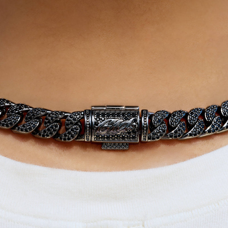 Black Diamond Cuban Necklace in Black - 8.5mm
