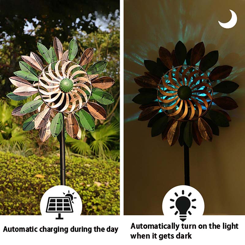 Mulino a vento Lotus Design Wind Spinner con luce solare 