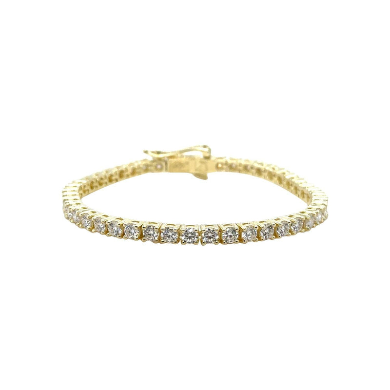 Women's Moissanite Diamond Tennis Bracelet in Yellow Gold Vermeil- 3mm