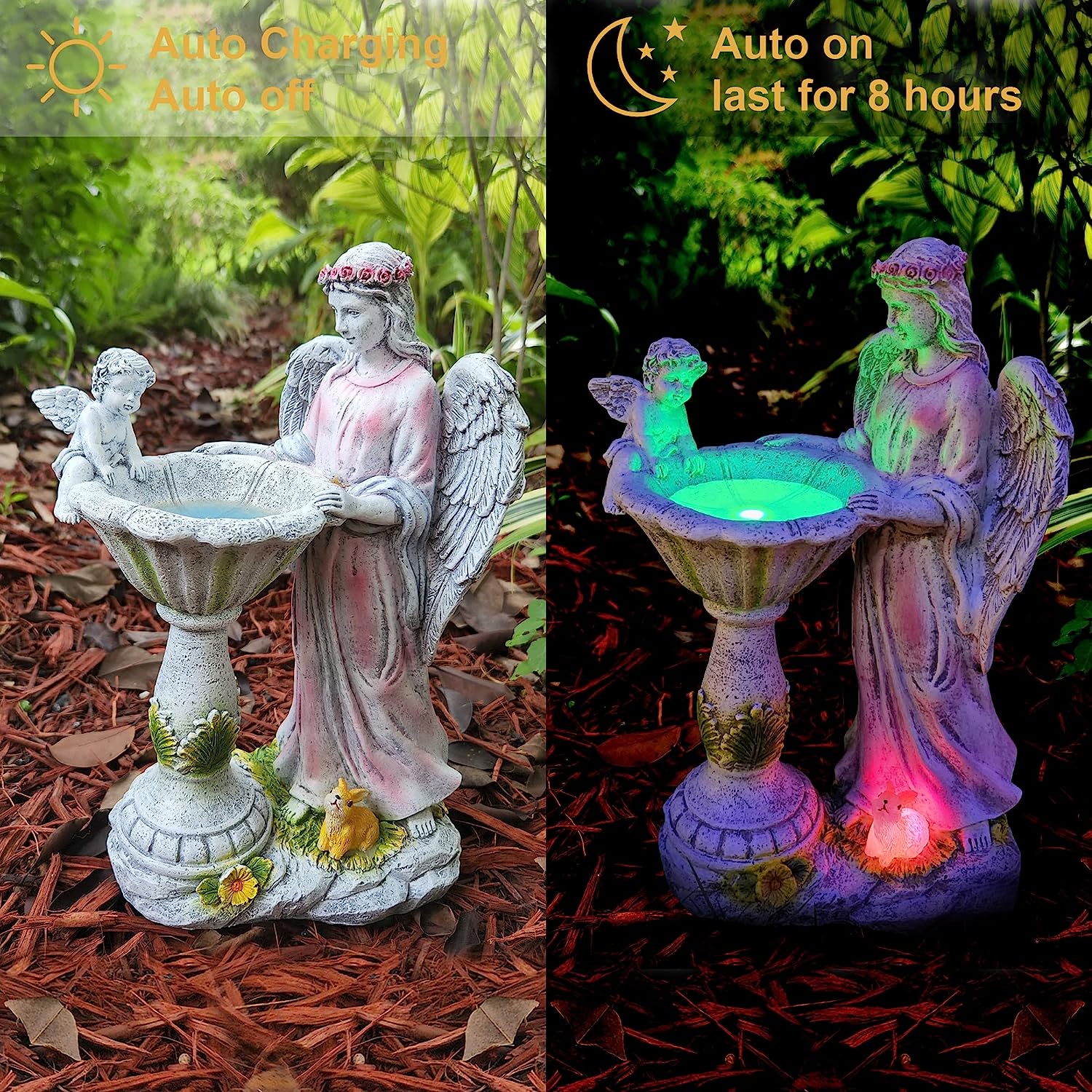 Solar Angel Garden Statue with Color Changing Light
