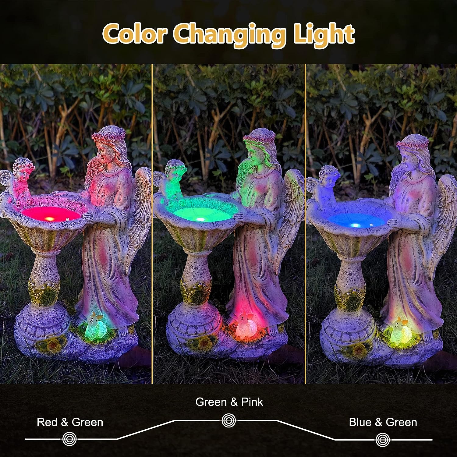 Solar Angel Garden Statue with Color Changing Light