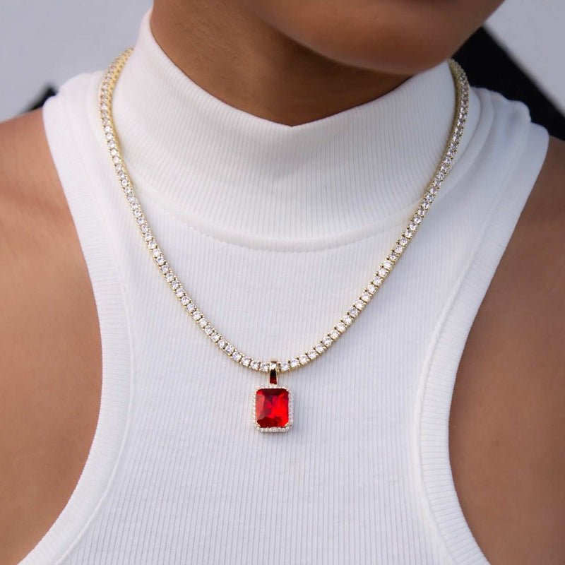 Micro Ruby Stone Pendant