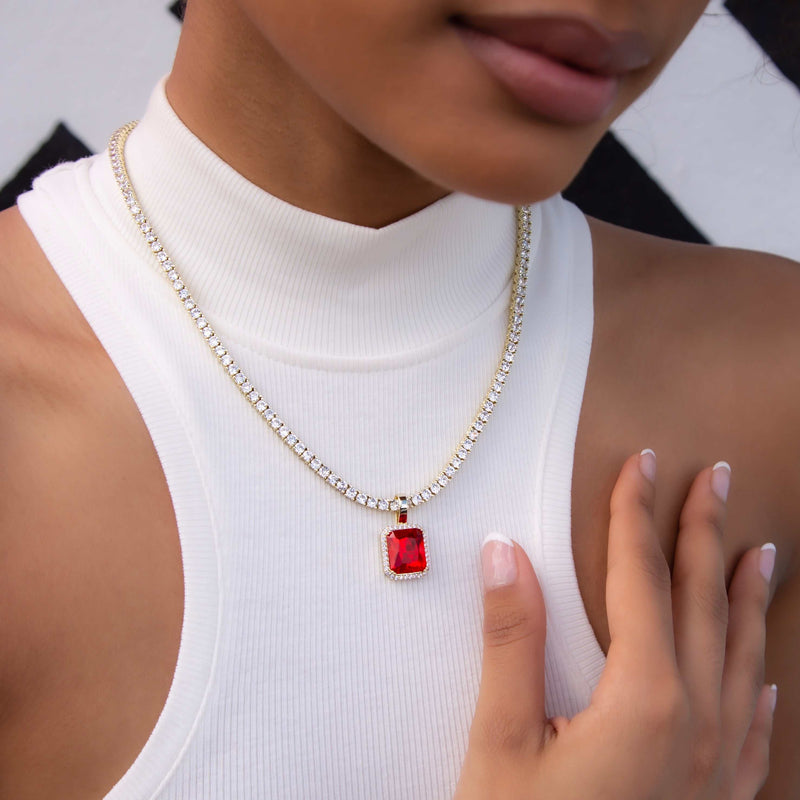 Micro Ruby Stone Pendant