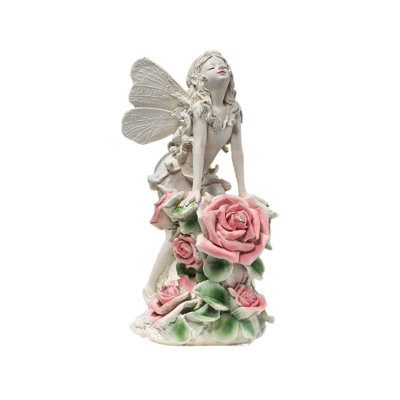 Luci solari per statue di angeli con fiori da giardino per patio e prato