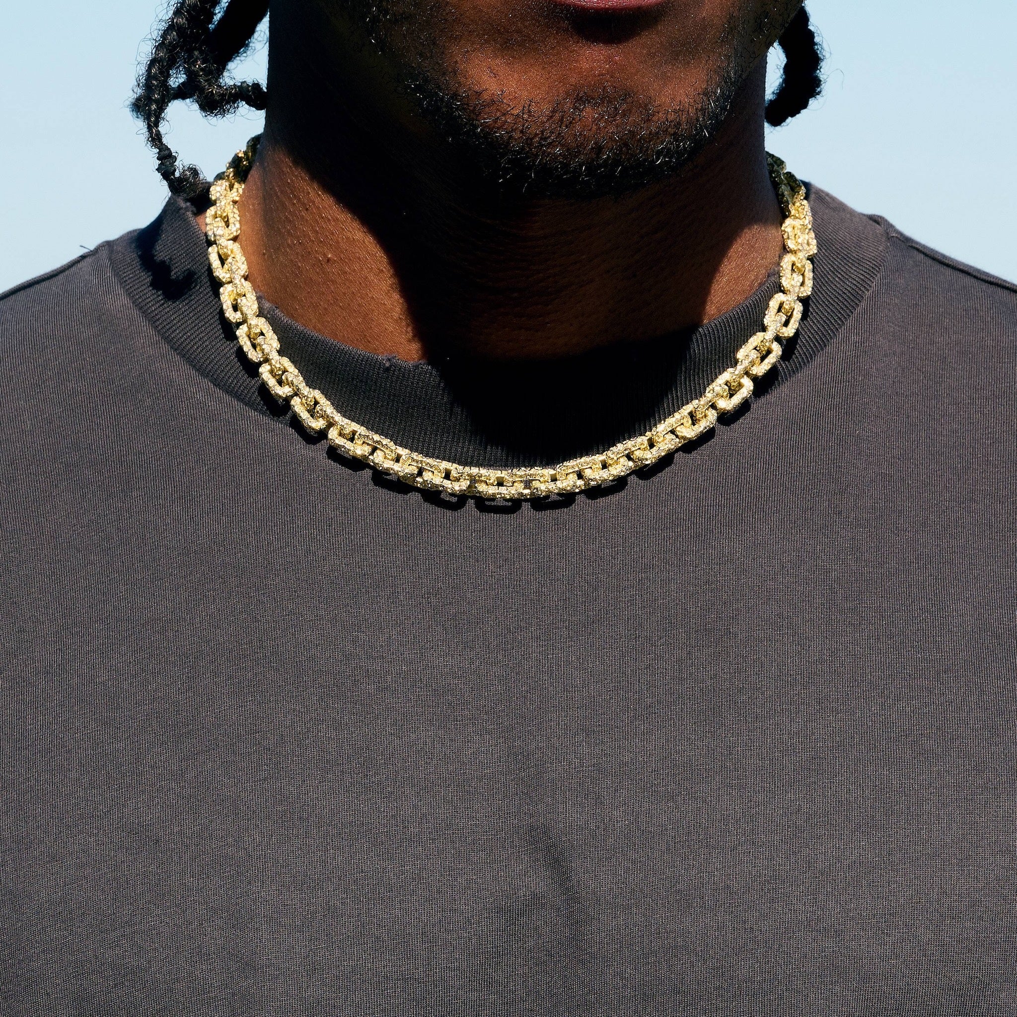 GLD X Bloody Osiris Lab Diamond Voronoi Link Chain in Solid Yellow Gold