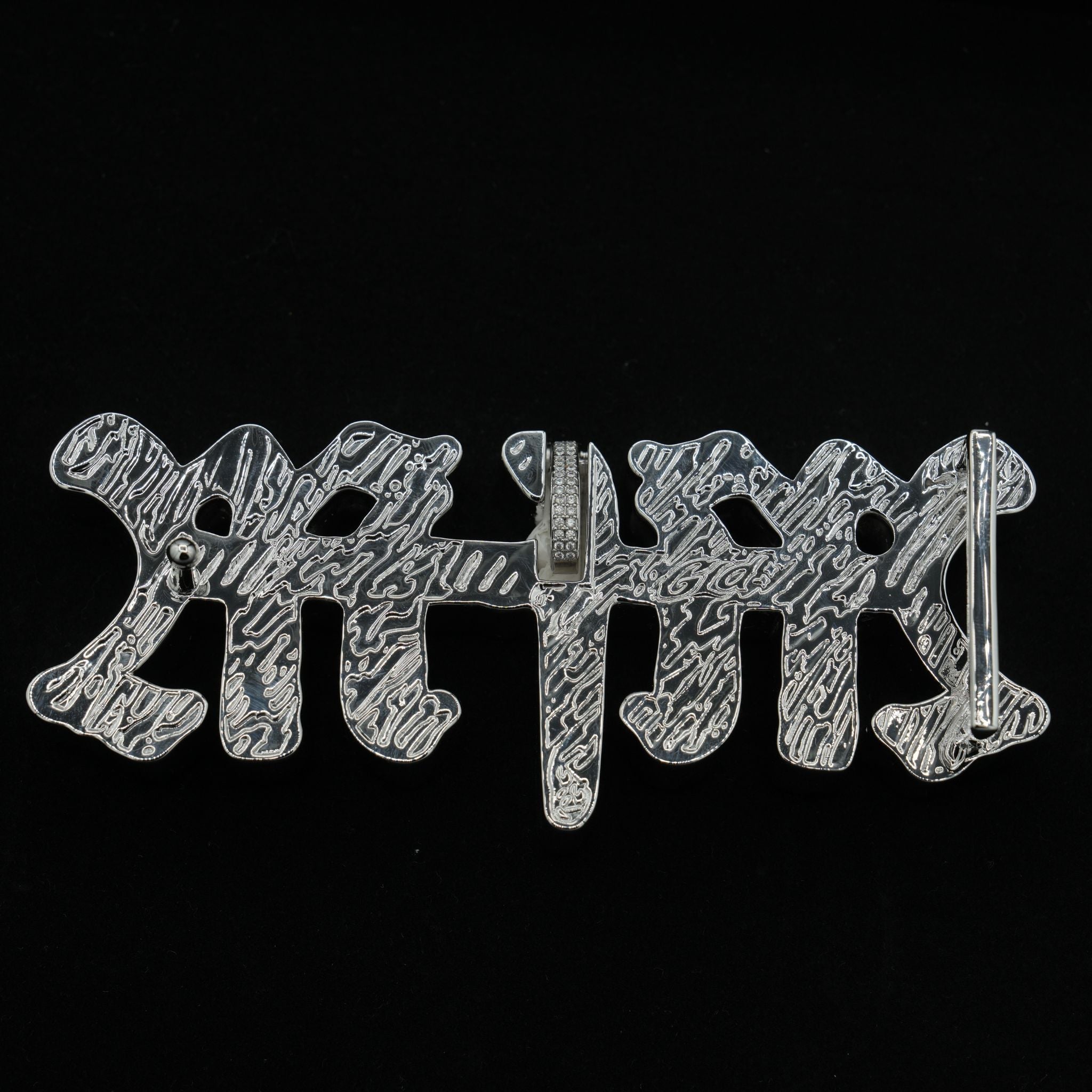 GLD X Bloody Osiris Moissanite MFM Belt Buckle Pendant in White Gold