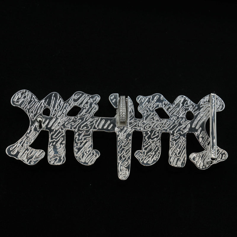 GLD X Bloody Osiris Lab Diamond MFM Belt Buckle Pendant in Solid White Gold