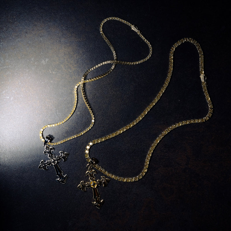 GLD X Bloody Osiris Large Cross Pendant in Solid Yellow Gold