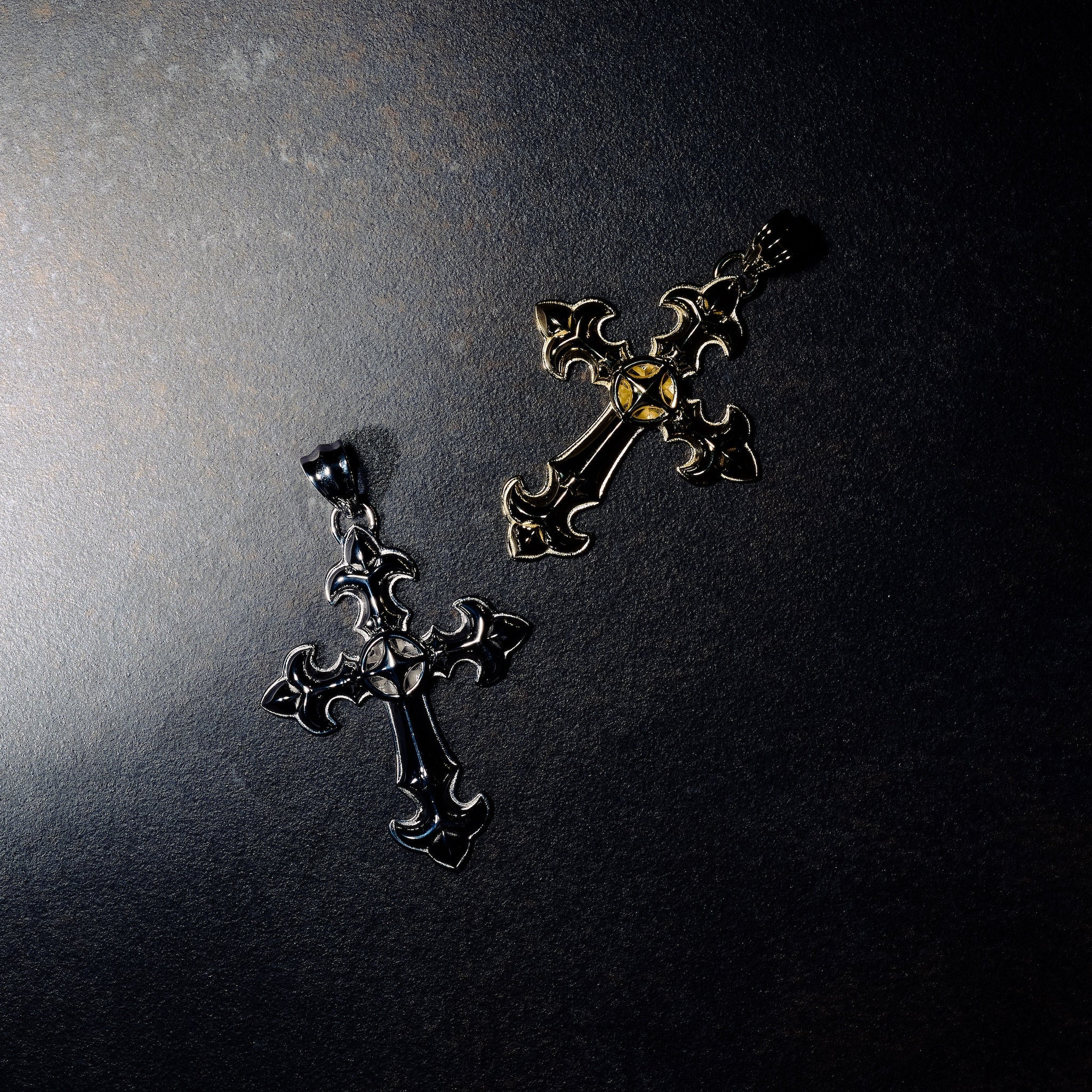 GLD X Bloody Osiris Large Cross Pendant in Solid Yellow Gold