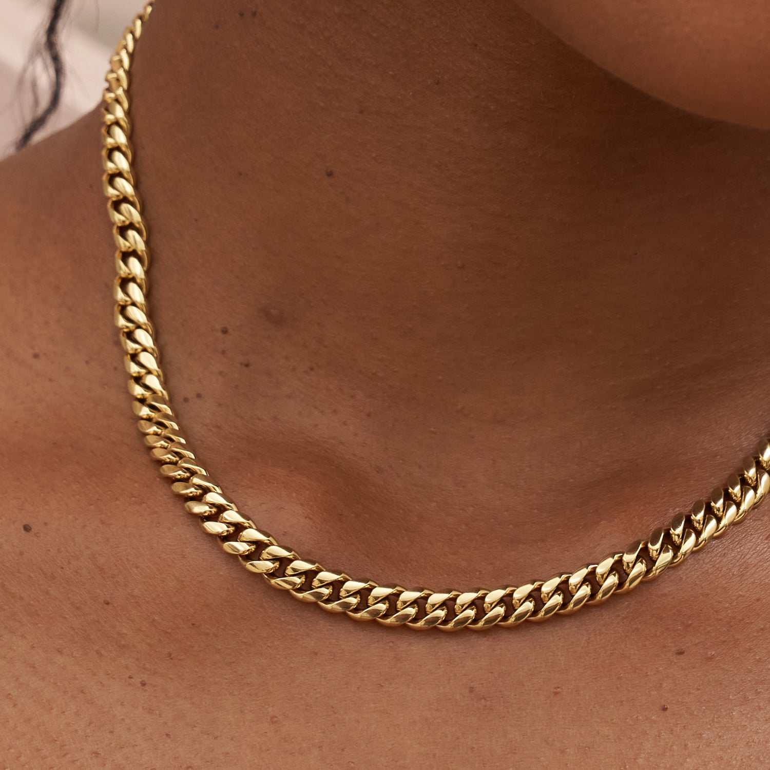 Miami Cuban Necklace in Hollow Yellow Gold - 8mm