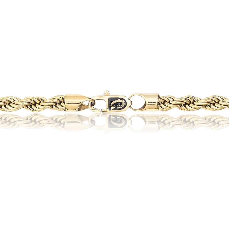 Rope Necklace in Yellow Gold- 6mm
