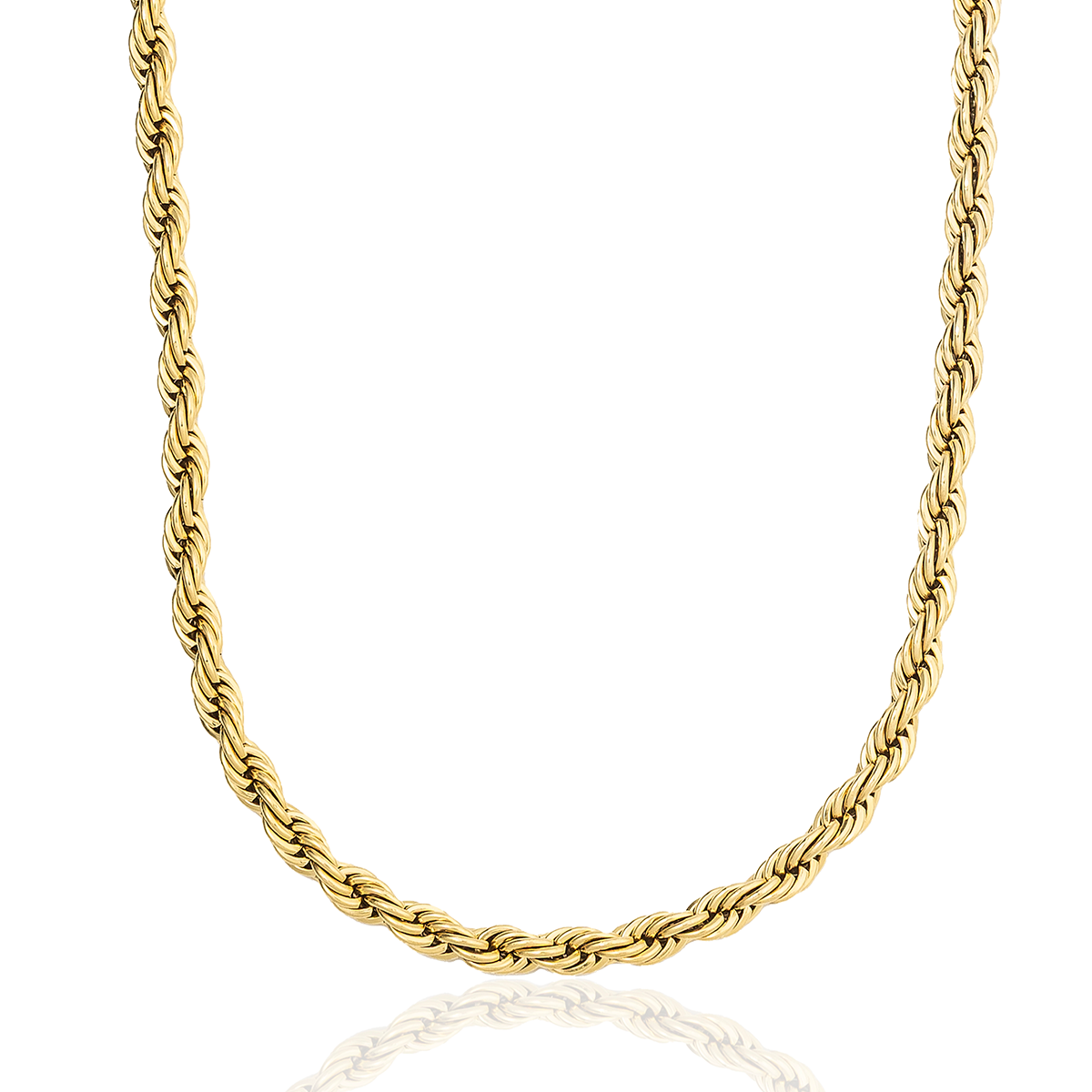 Rope Necklace in Yellow Gold- 6mm