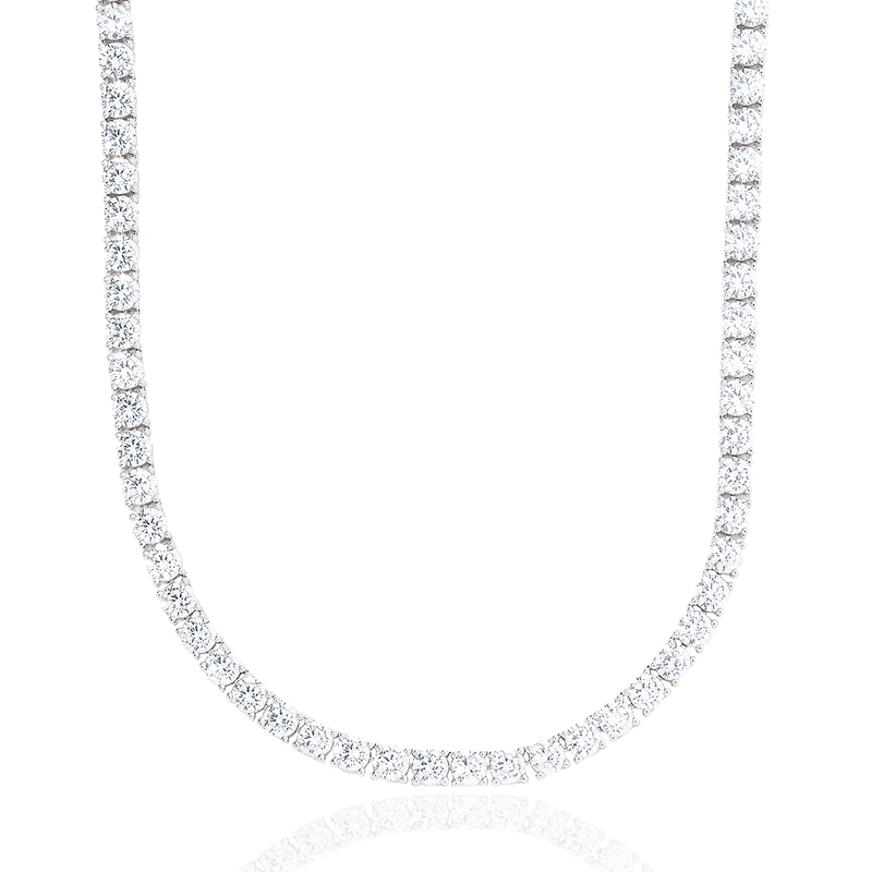 Diamond Tennis Chain in White Gold- 5mm