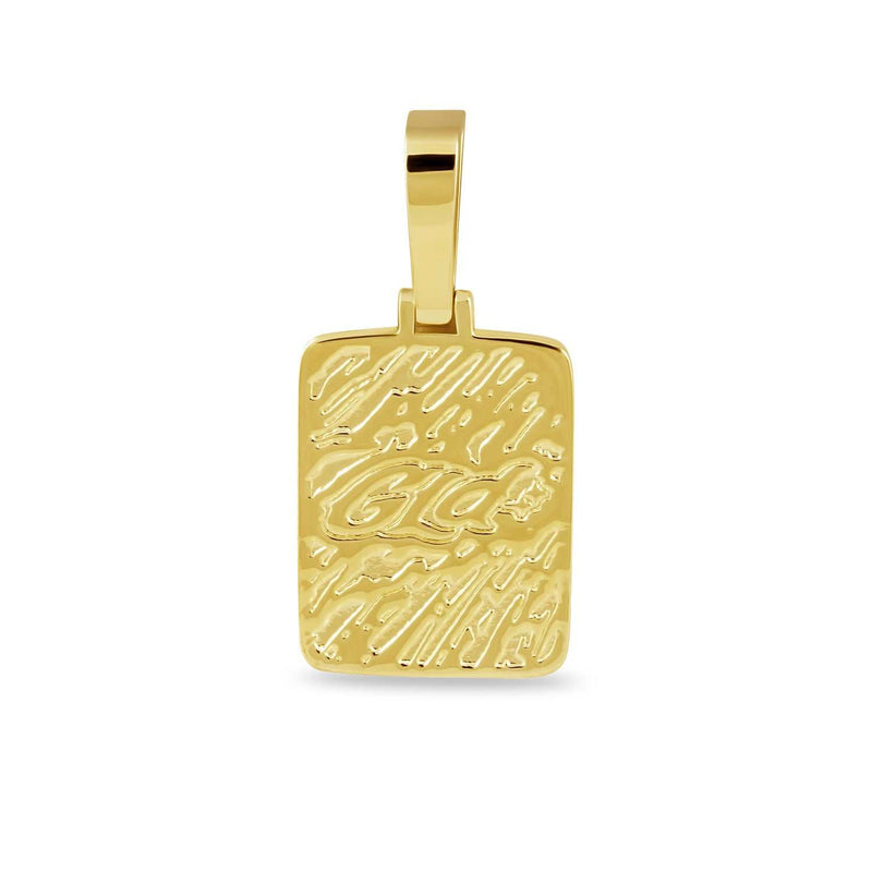 Square Initial Pendant in Yellow Gold