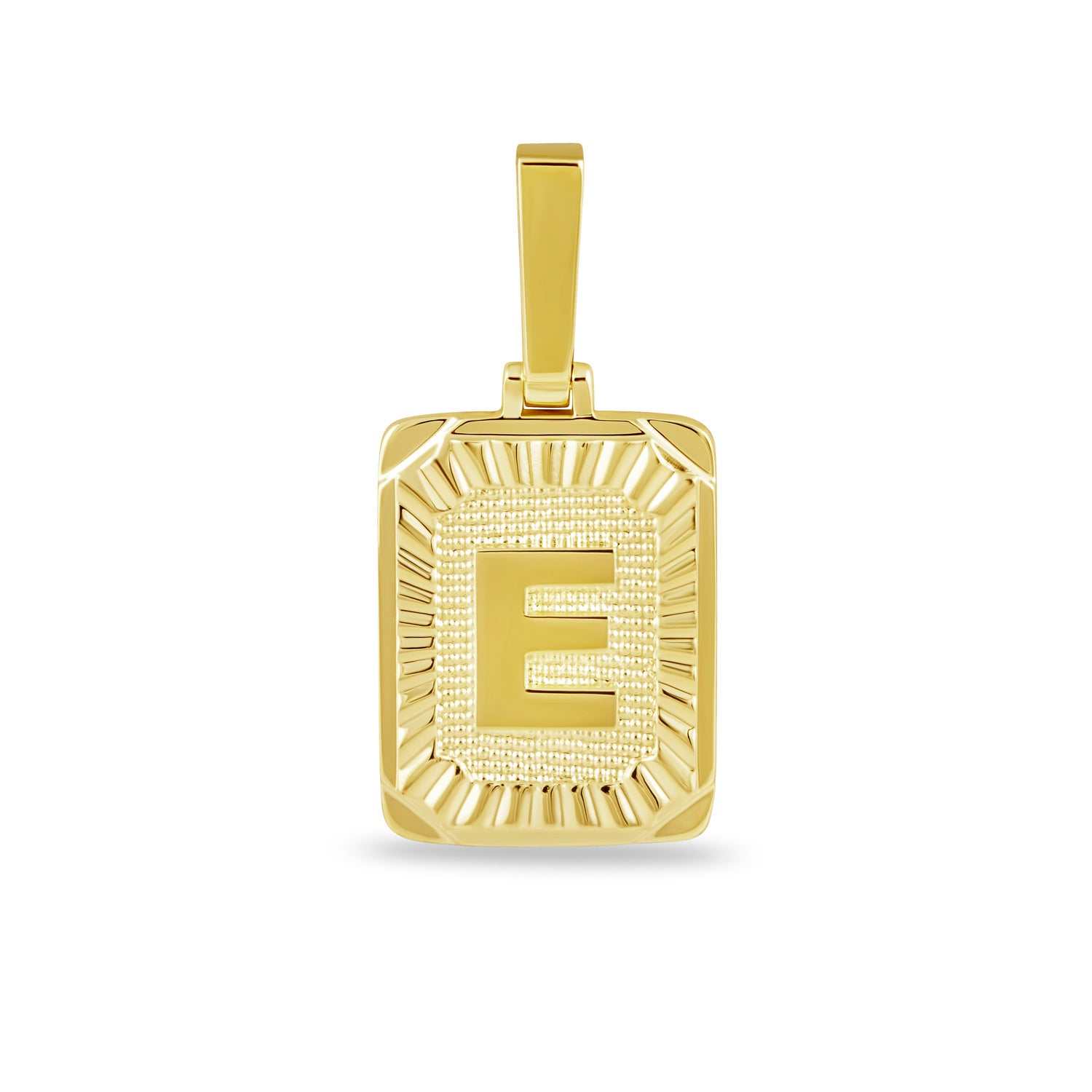 Square Initial Pendant in Yellow Gold