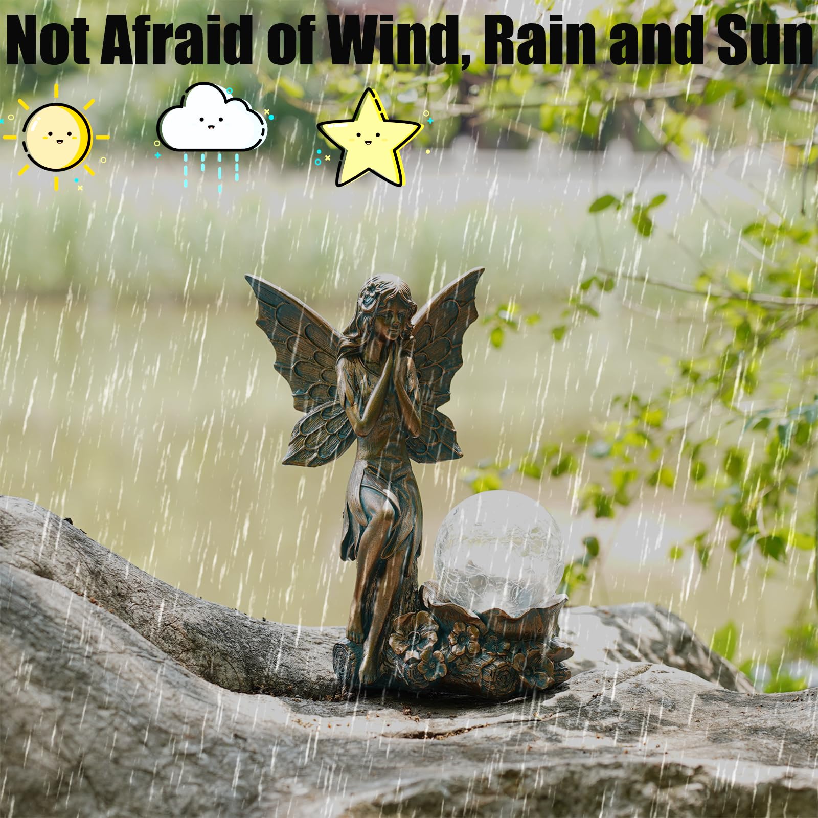 Classical Angel Fairy Solar Resin Statue Light