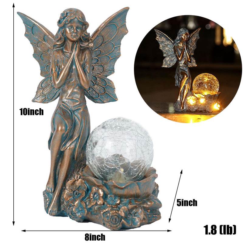 Classical Angel Fairy Solar Resin Statue Light