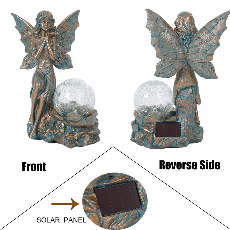 Classical Angel Fairy Solar Resin Statue Light