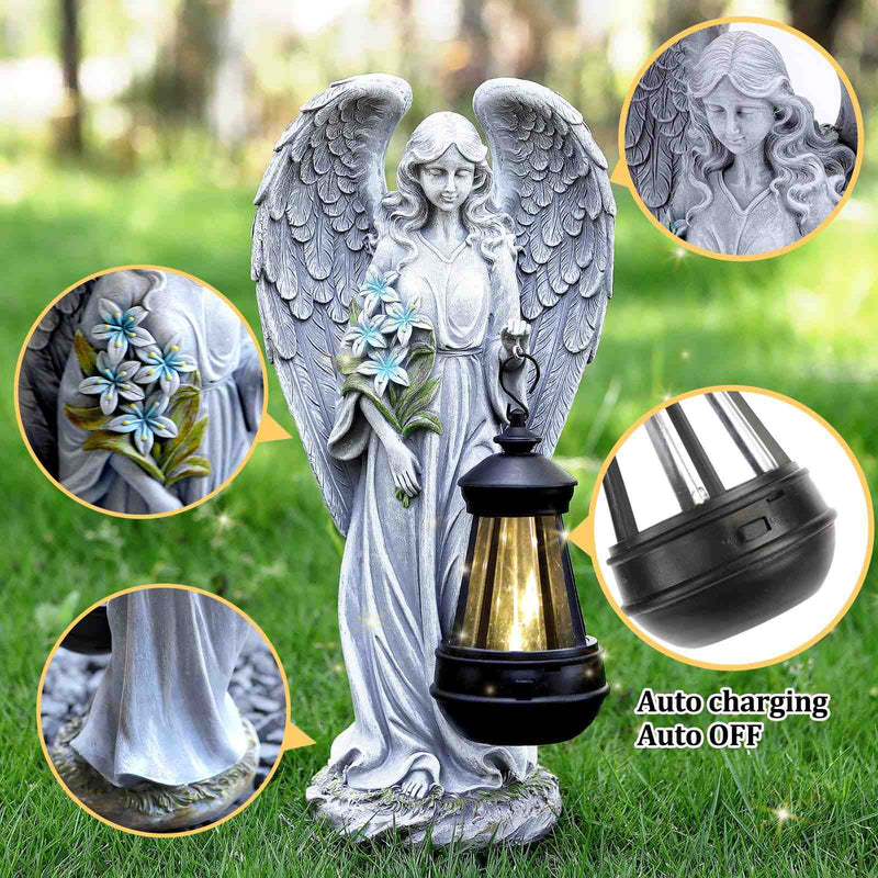 Solar Angel Outdoor Garden Decor Statues Gifts for Women