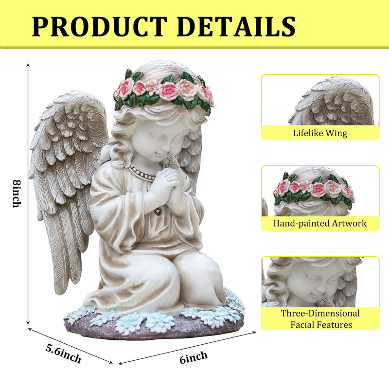 Solar Praying Angel Garden Statue Outdoor Decor
