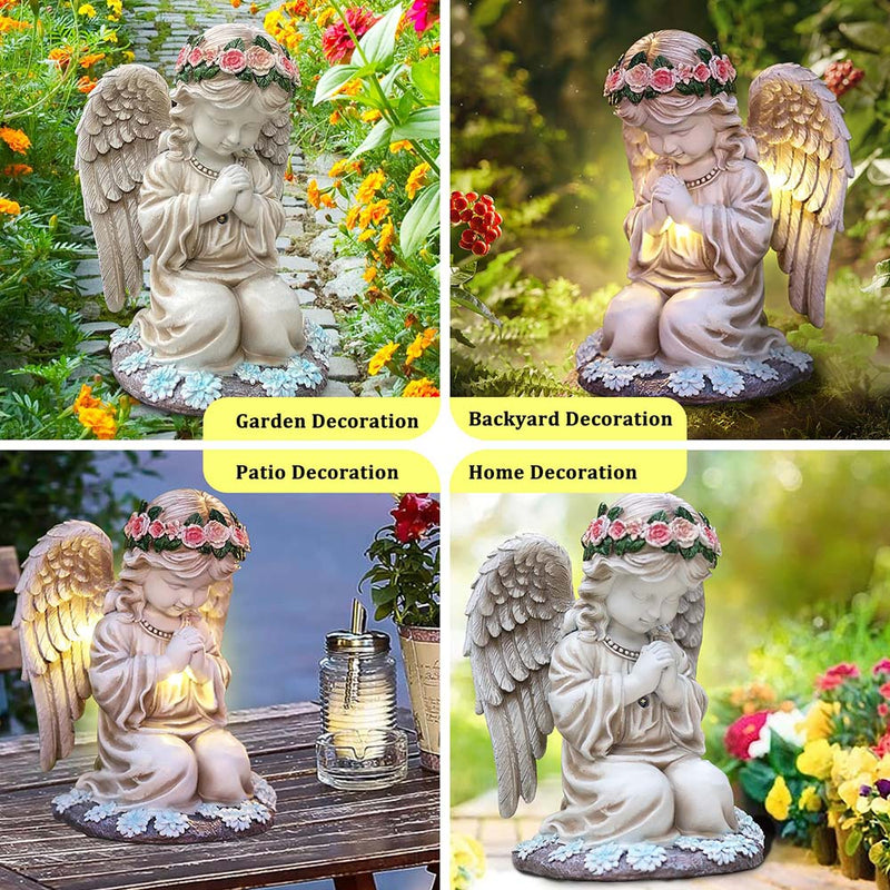 Solar Praying Angel Garden Statue Outdoor Decor