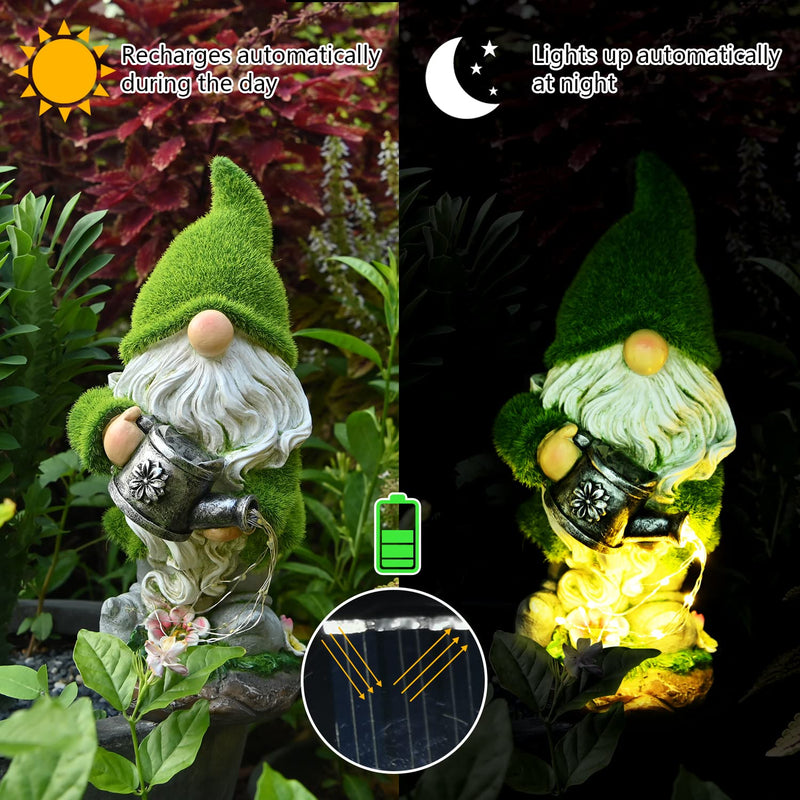 Statue da giardino Gnomo Decor con luci LED solari 