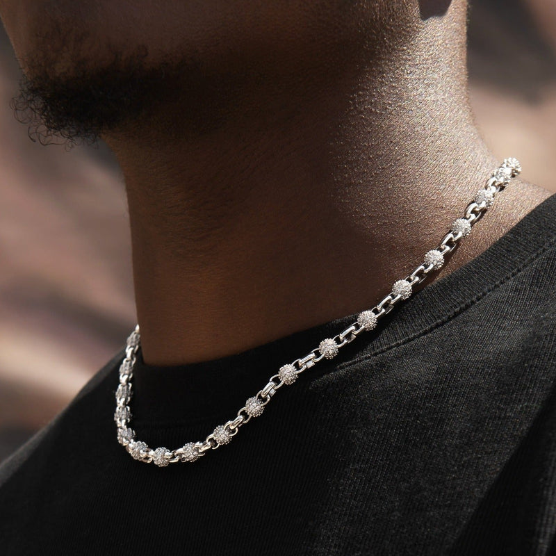 Iced Ball Box Link Chain + Bracelet Bundle