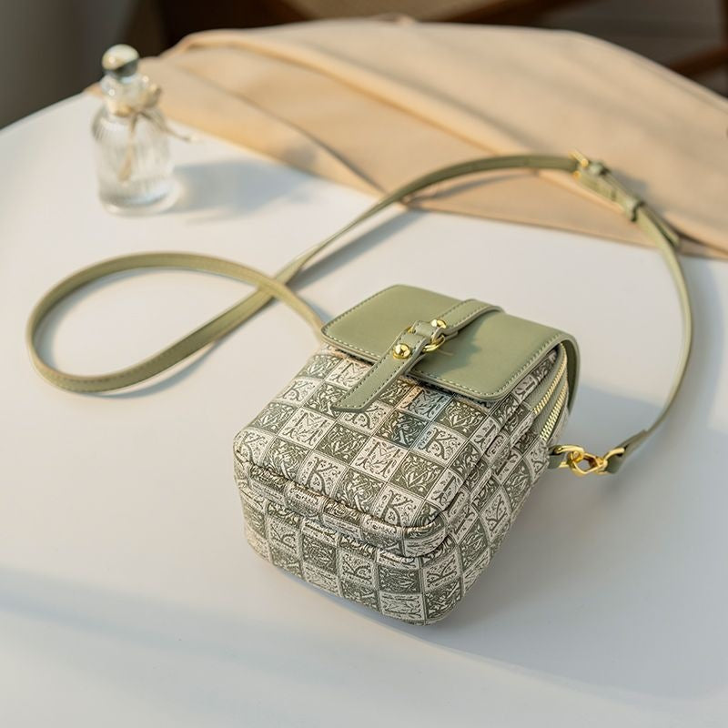 Mint Green Printed Crossbody Bag 9828