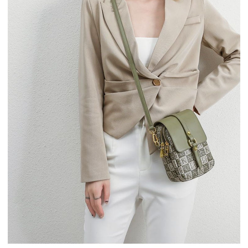 Mint Green Printed Crossbody Bag 9828