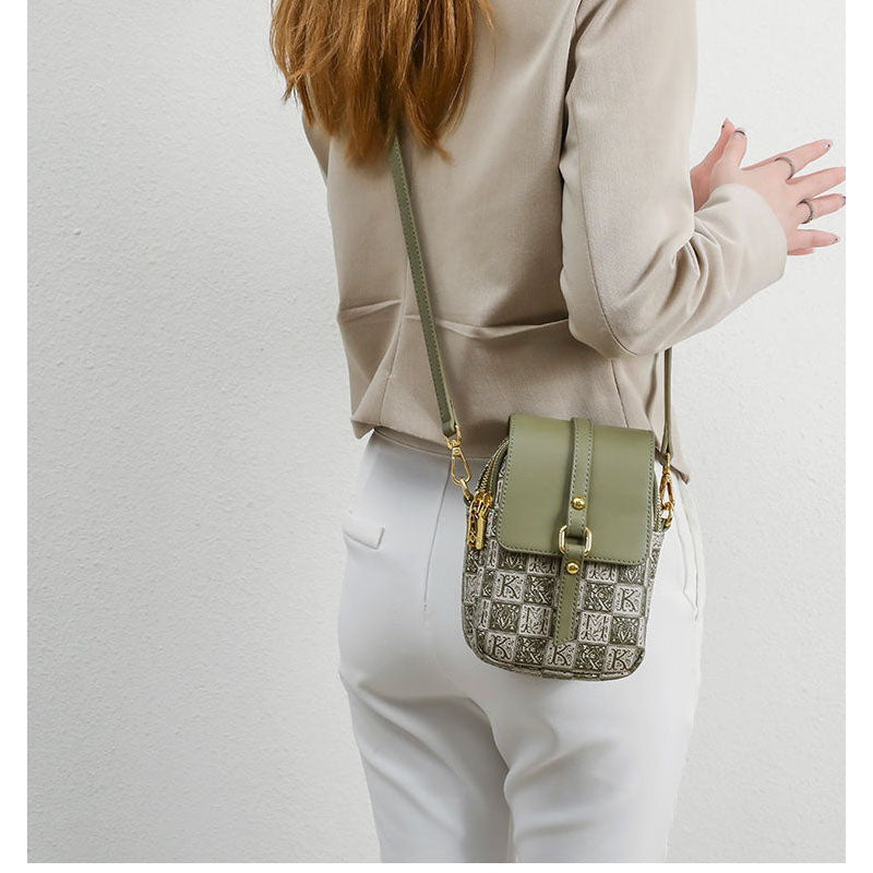 Mint Green Printed Crossbody Bag 9828