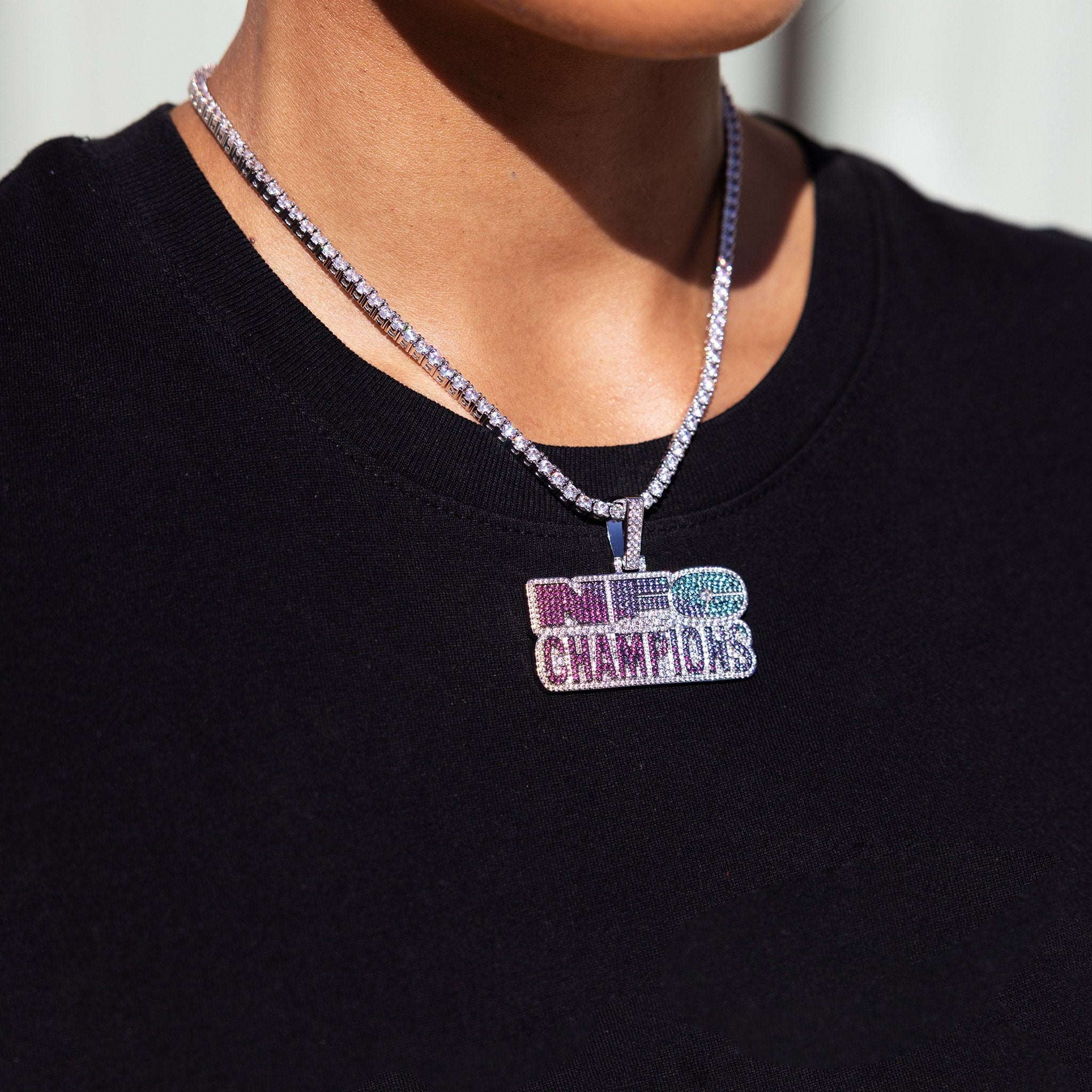 Iced 2025 NFC Champions Official NFL Pendant in White Gold