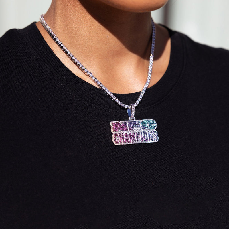 Iced 2025 NFC Champions Official NFL Pendant in White Gold