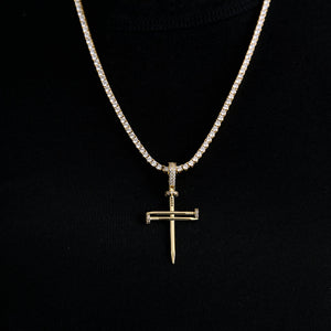 Nail Cross Pendant in Yellow Gold