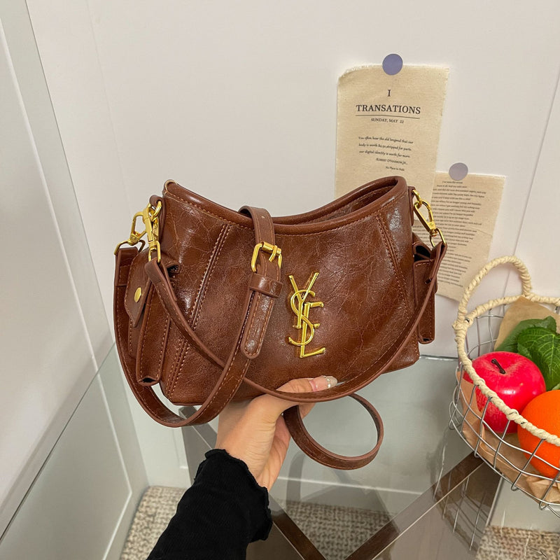 Fashion Retro Large Capacity Shoulder Messenger Bucket Bag