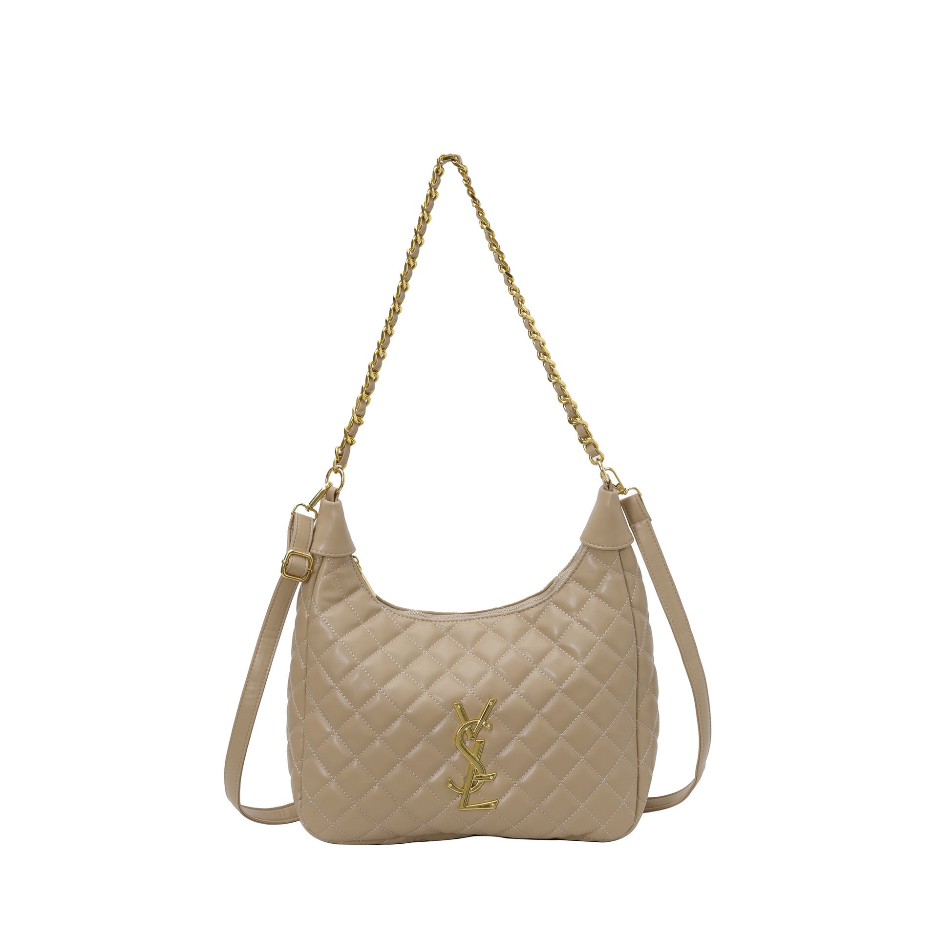 Chain Rhombus Embroidery Large Capacity Shoulder Handbag
