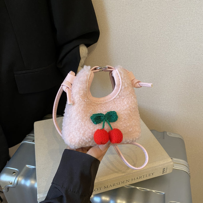 Cute Plush Mini Half-Moon Bag Cartoon Shoulder Bag