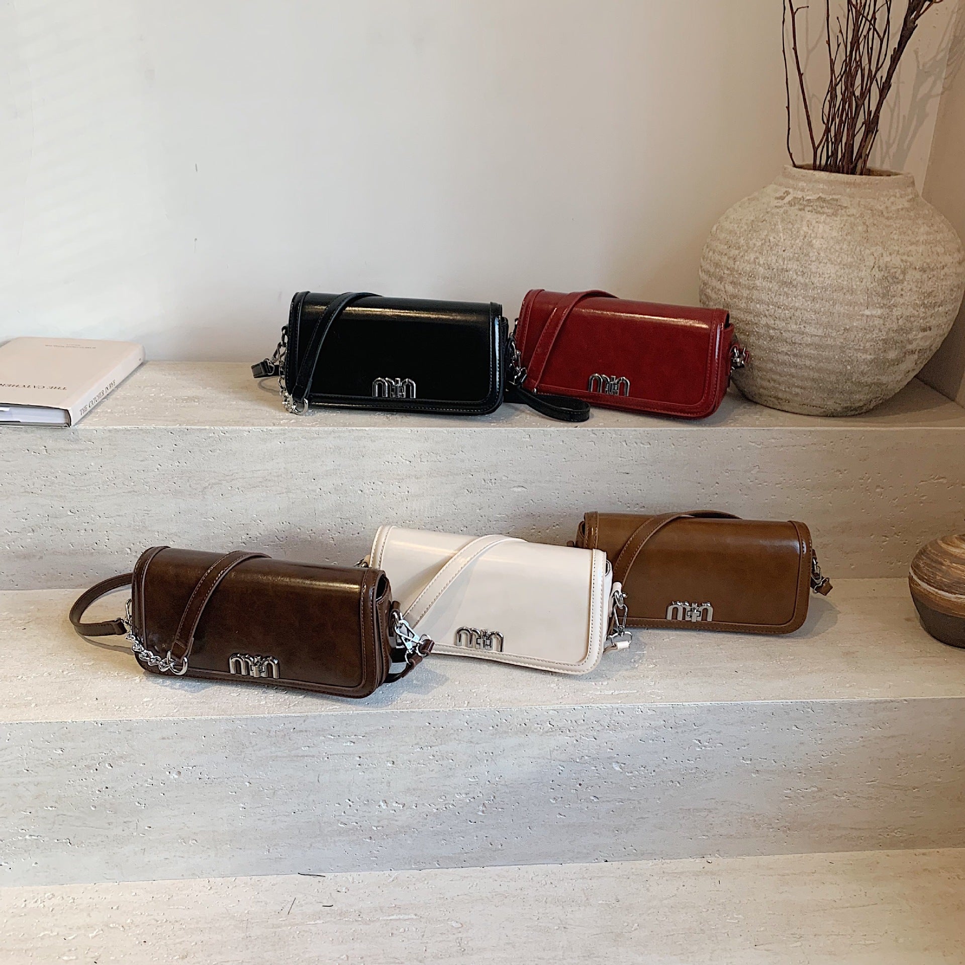 Tide Premium Oil Wax Leather Crossbody Shoulder Bag