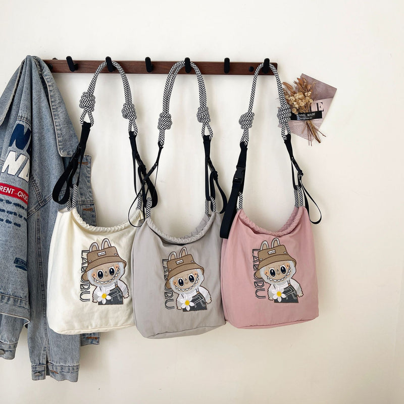 Embroidered Nylon Square Bag Fashion Trend Commuter Handbag