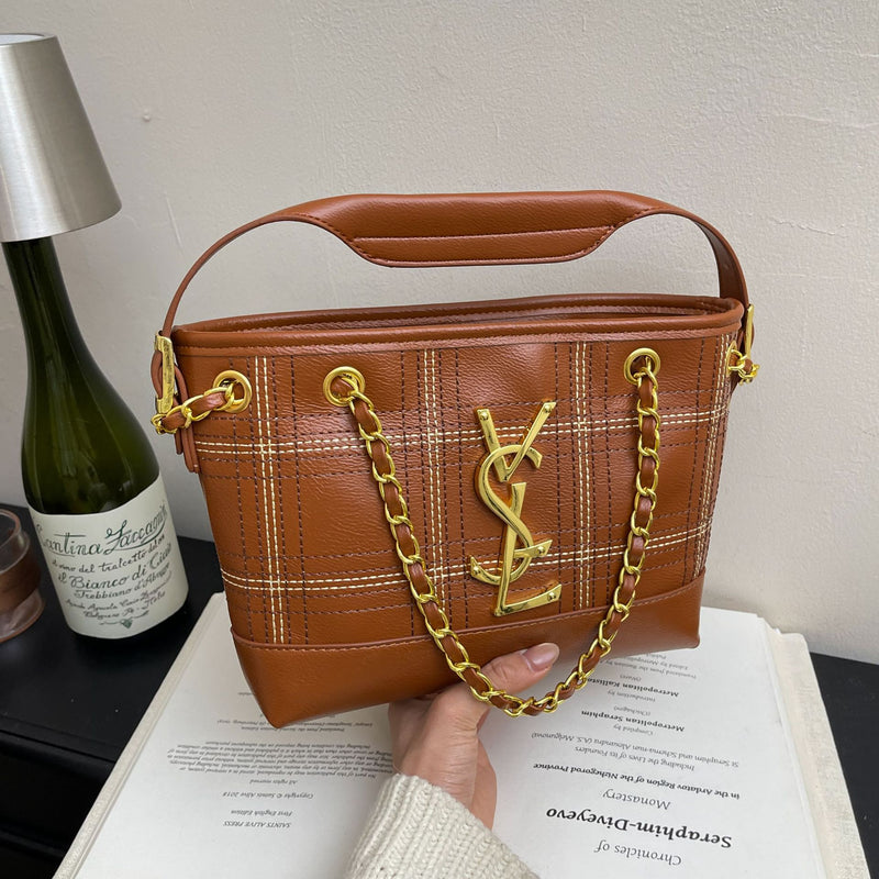 Poplar Forest Plaid Chain Shoulder Bag Light Luxury Fashion