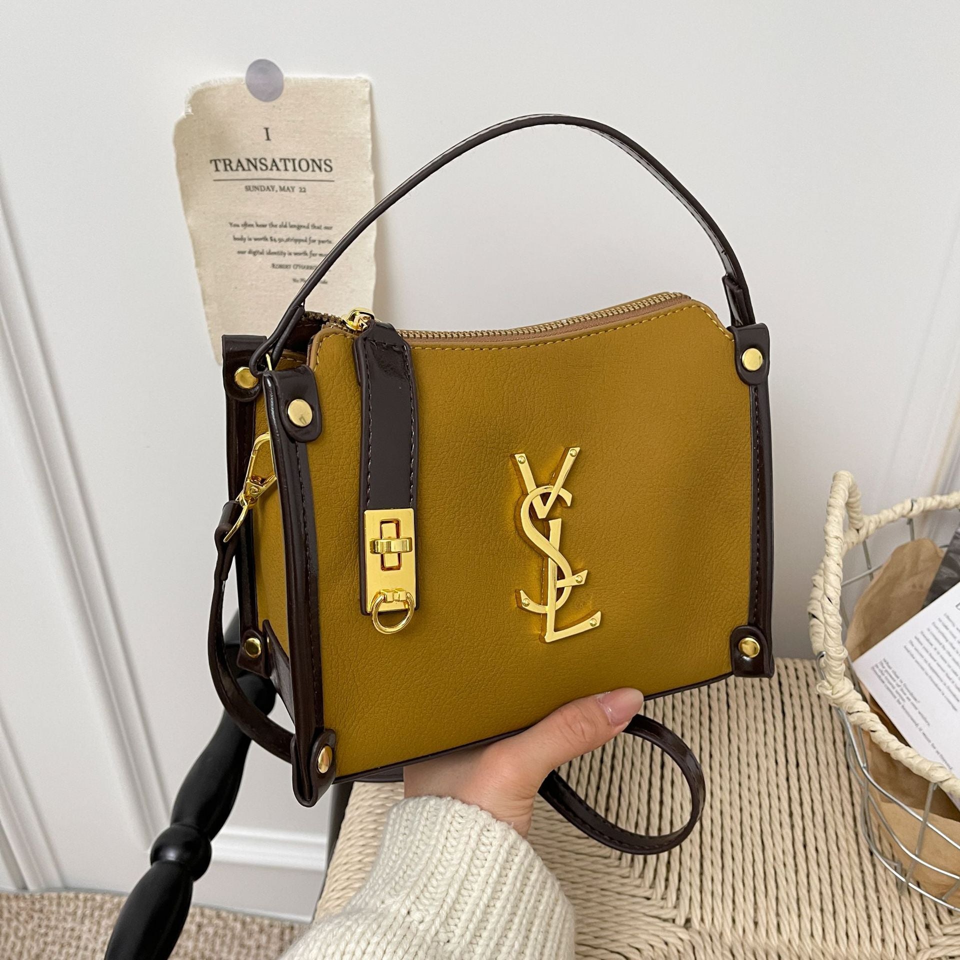 Fashion Poplar Forest Retro Matte Shoulder Messenger Bag