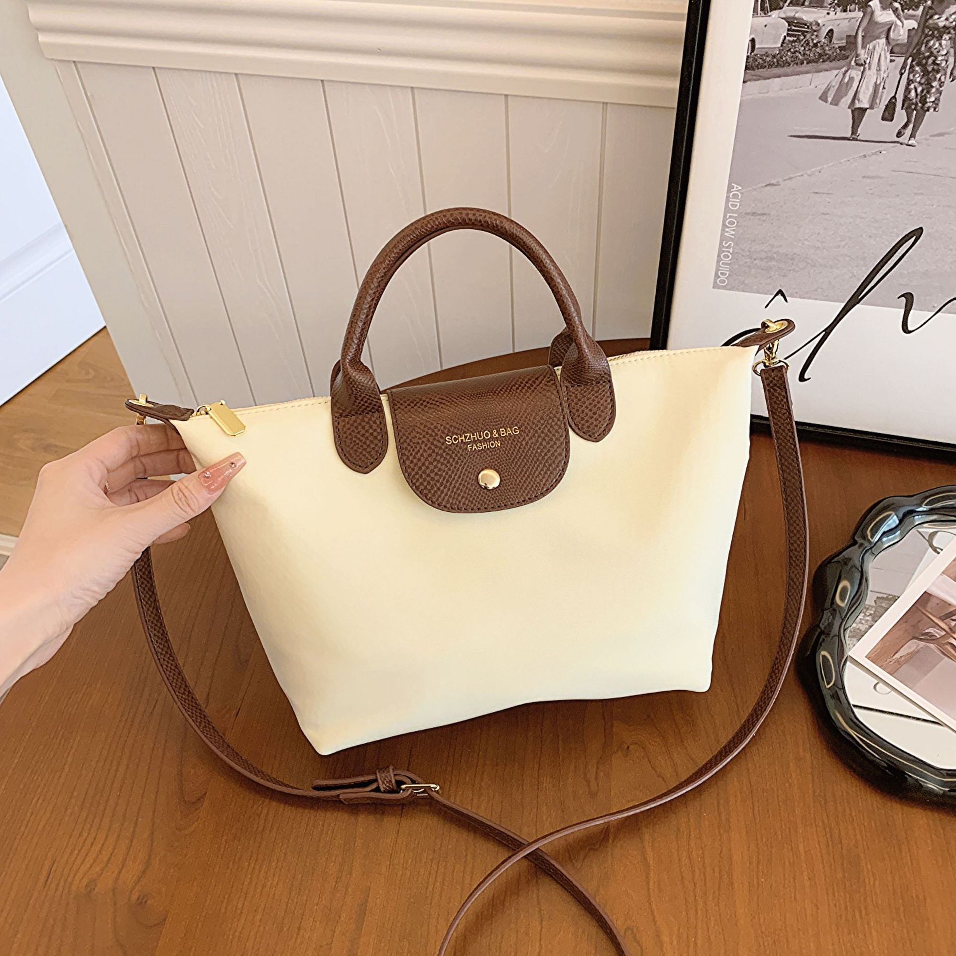 Oxford Cloth Dumpling Bag Women Splicing Messenger Handbag