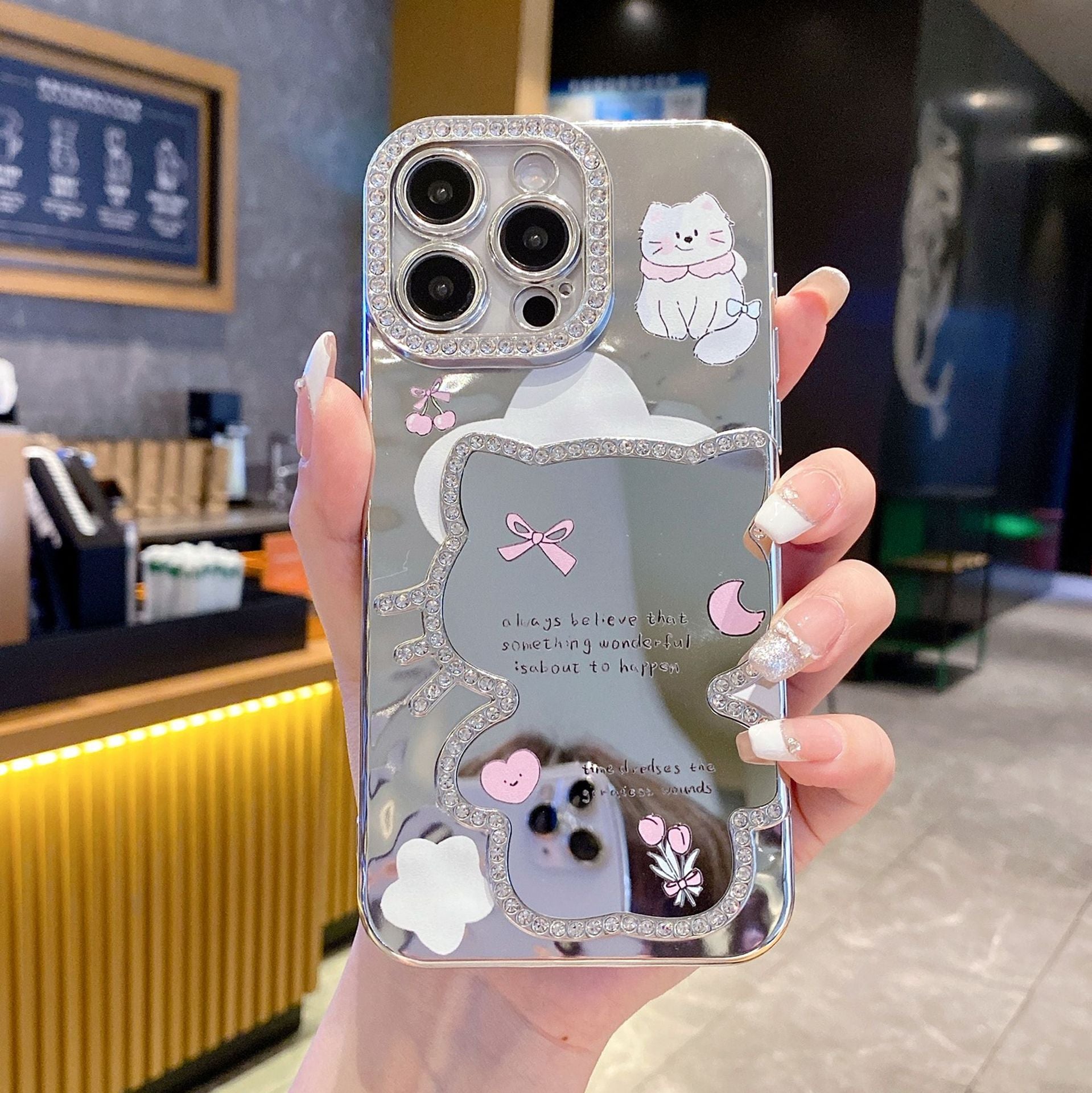 Laser Butterfly Diamond Mirror iPhone 17 Pro Max Case