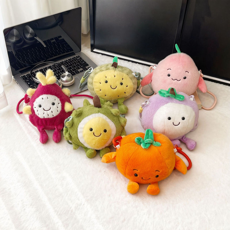 Cartoon Cute Fruit Plush Shoulder Bag Fashion Handbag