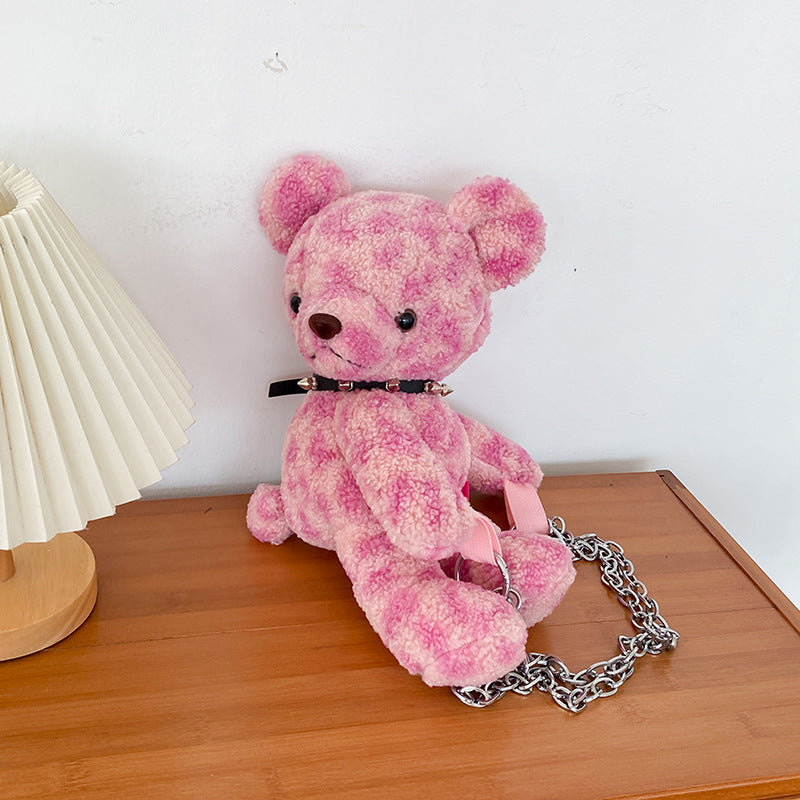 Large Capacity Plush Bear Backpack Trendy Shoulder Bag